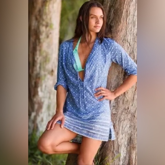 Athleta Del Sol Orange Peach Tunic Swimsuit Coverup Sz 2X - Picture 6 of 6